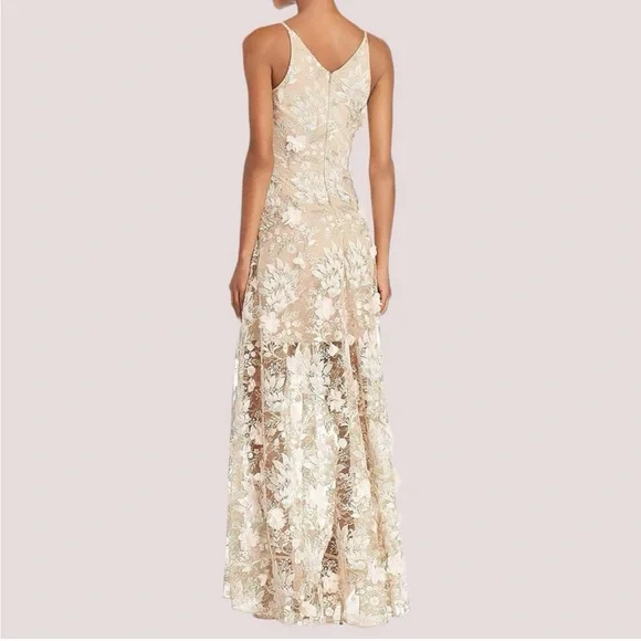 Dress The Population Embellished Plunging Gown Sleeveless Floral Long Dress- NWT - Picture 2 of 8